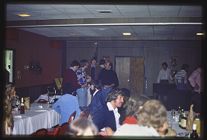 Photograph of a reception during 1976 Homecoming festivities
